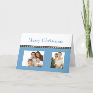 Cartão De Festividades Floco de neve de Natal (azul)