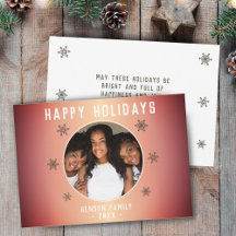 Floco de Neve Metálico Laranja Festivo Foto Natal 