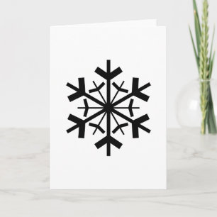 Cartão De Festividades Floco de neve preto