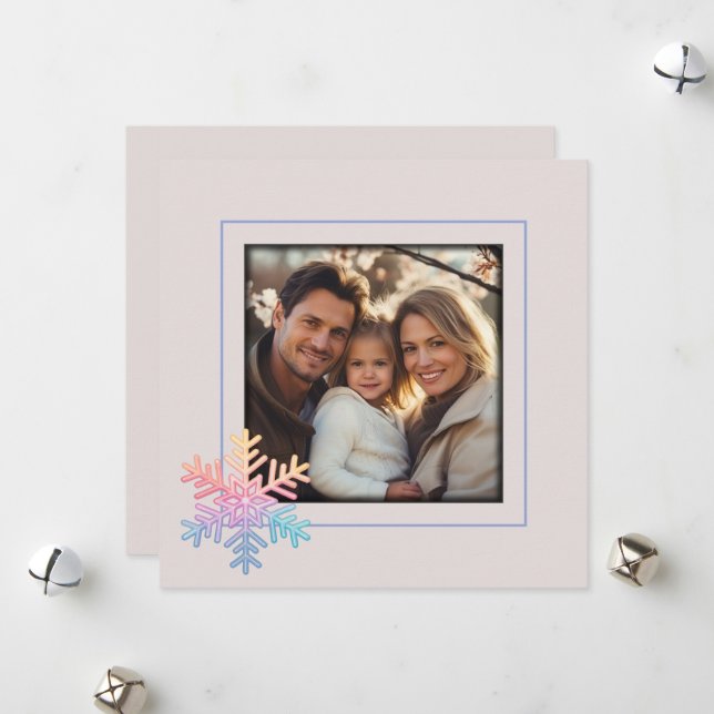 Cartão De Festividades Floco de neve simples (Frente/Verso In Situ)