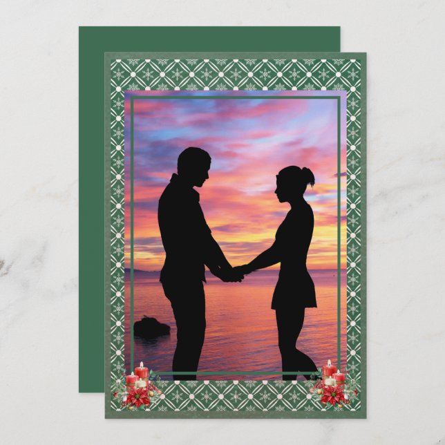 Cartão De Festividades Floco de Neve Verde - Um Natal (Frente/Verso)