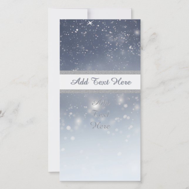 Cartão De Festividades Flocos de neve brancos de Natal (Frente)