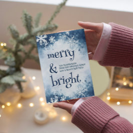 Cartão De Festividades Flocos de neve brancos, Feliz elegante e Brilho