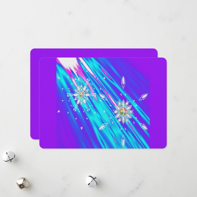 Cartão De Festividades Flocos de neve cintilantes (Frente/Verso In Situ)