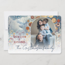 Cartão De Festividades Flocos de neve com Abstrato personalizados Flocos