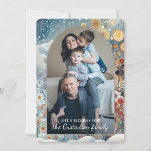 Cartão De Festividades Flocos de neve com Abstrato personalizados Flocos 