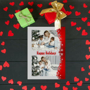 Cartão De Festividades Flocos de neve com escrita moderna de Natal em ver