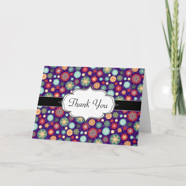 Cartão De Festividades Flocos de neve da temporada de esqui de Natal eleg (Frente)