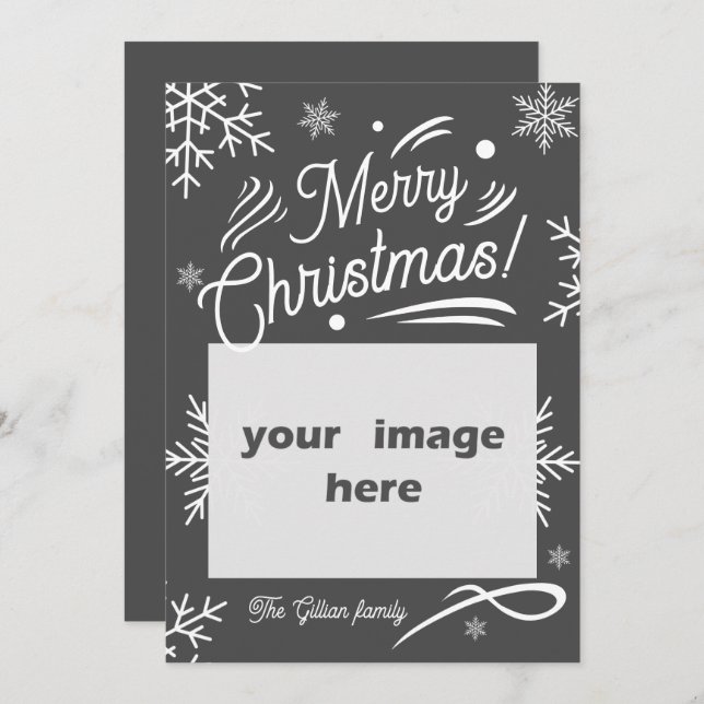 Cartão De Festividades flocos de neve de natal alegres no inverno (Frente/Verso)