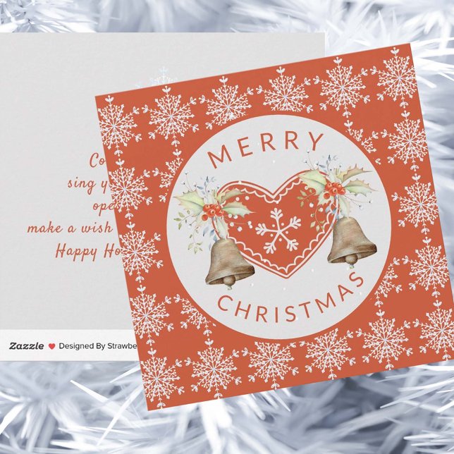 Cartão De Festividades Flocos de neve de pão de Natal não fotográficos (Criador carregado)