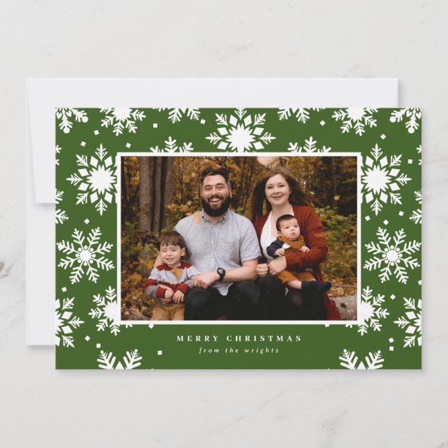 Cartão De Festividades Flocos de Neve em Negrito ao Fundo  (Frente)