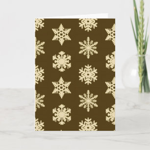 Cartão De Festividades Flocos de neve Ikat - Castanho de bege e de chocol