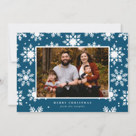 Cartão De Festividades Flocos de Neve Negritos no Fundo Branco