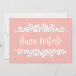 Cartão De Festividades Flocos de Neve Rosa e Branco