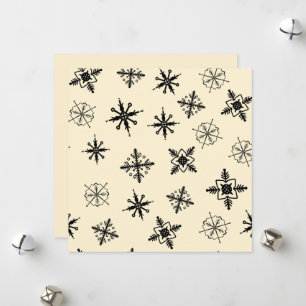 Cartão De Festividades Flocos de Neve Simples Natal