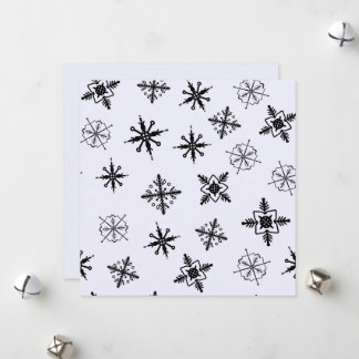 Cartão De Festividades Flocos de Neve Simples Natal