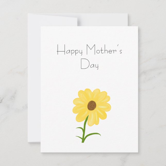 Cartão De Festividades Flor amarela (Frente)