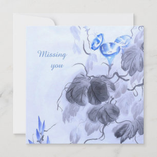 Cartão De Festividades Flor Azul