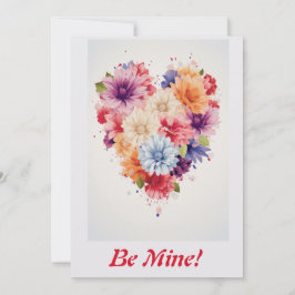 Cartão De Festividades Flor de Amor Coração Arco-íris 4 Personalizado