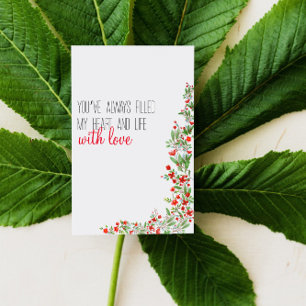 Cartão De Festividades Flor de aquarela vermelha dia das mães