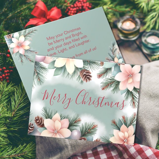 Cartão De Festividades Flor de Folhagem e Cones de Pinheiro (Criador carregado)