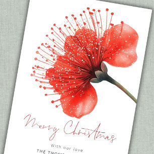 Cartão De Festividades Flor de Pōhutuka Calendário de Natal Alegre 2027