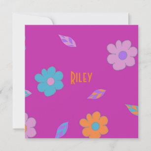 Cartão De Festividades Flor Retroativo De Meninas Bonitas