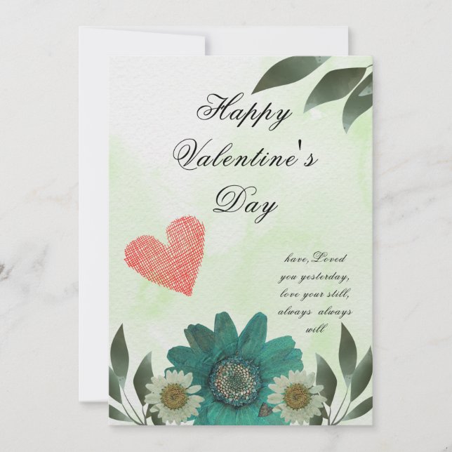 Cartão De Festividades Flor Verde - Um Amor Como Nenhum Outro (Frente)