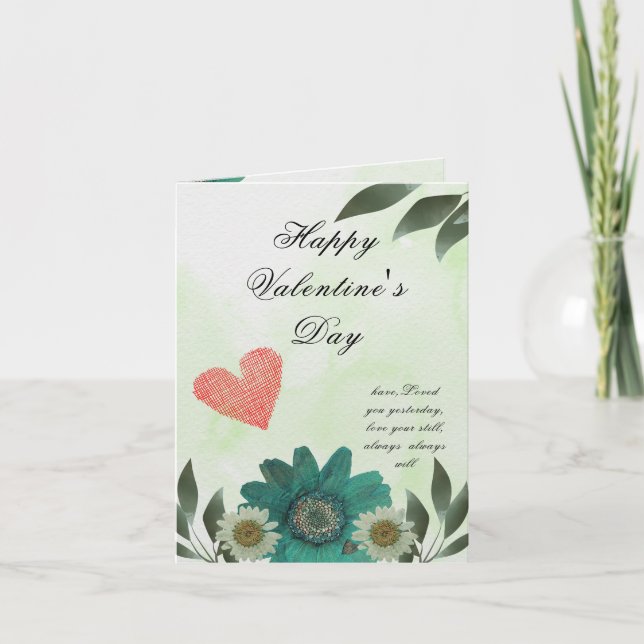 Cartão De Festividades Flor Verde - Um Amor Sem Outro (Frente)