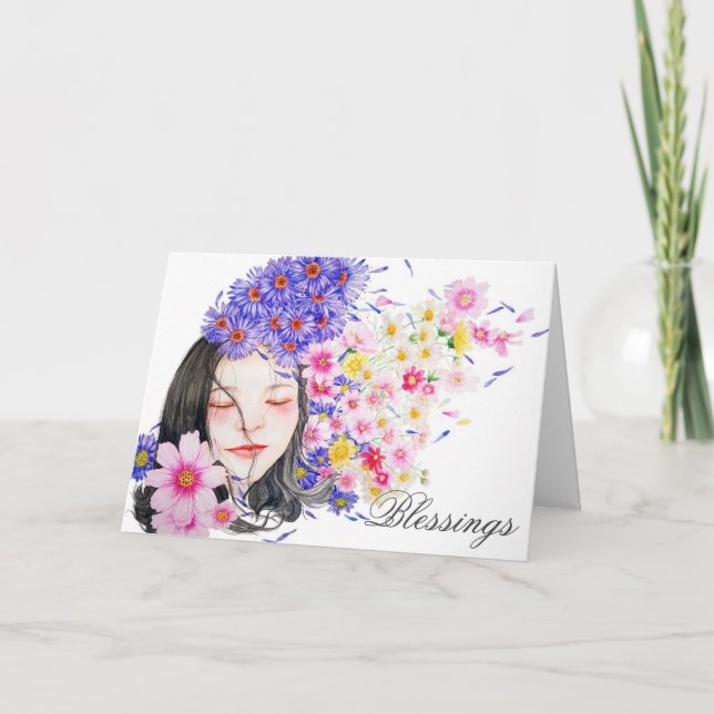 Cartão De Festividades Flora Feliz Flores Pagan Wiccan Ostara Beltane (Frente)