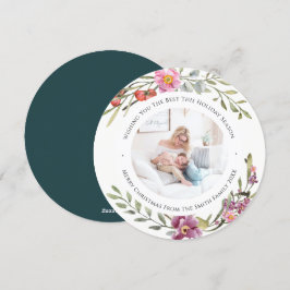 Cartão De Festividades Floral de Aquarela Moderna de Peony Rosa Elegante