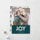 Cartão De Festividades Floral Joy Holiday Photo Card (Frente/Verso In Situ)