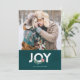 Cartão De Festividades Floral Joy Holiday Photo Card (Em pé/Frente)