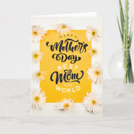 Cartão De Festividades Floral Melhor Mãe do Mundo Feliz Dia das Mães