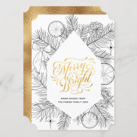 Floral Minimalista de Pine de Script Dourado Moder