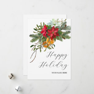 Cartão De Festividades Floral Rustic Holliday
