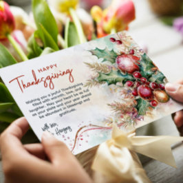 Cartão De Festividades Floral Winter Convement - Ação de Graças Personali