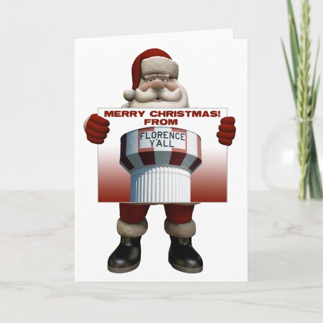 Cartão De Festividades Florence Y'all Santa Christmas Card (Frente)
