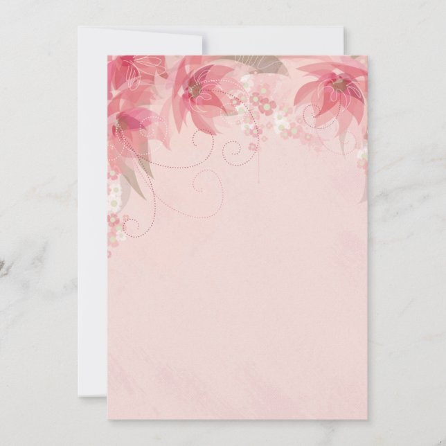 Cartão De Festividades flores cor-de-rosa (Frente)