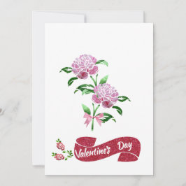 Cartão De Festividades Flores Cor-de-Rosa para o Dia dos Namorados