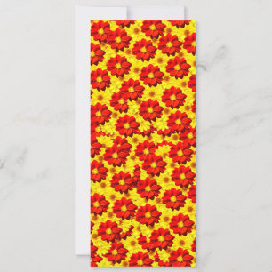 Cartão De Festividades Flores da dália vermelha e amarela