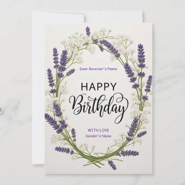 Cartão De Festividades Flores da selva digital personalizáveis de anivers (Frente)