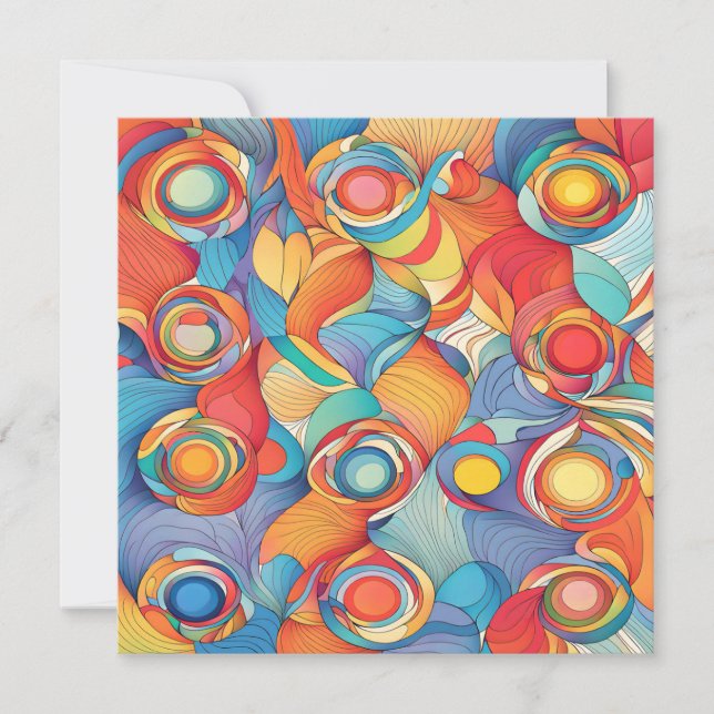 Cartão De Festividades Flores de abstrato (Frente)