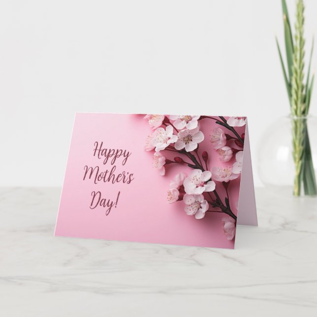 Cartão De Festividades Flores de Cerejeira Dia das Mães (Frente)