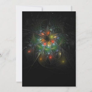 Cartão De Festividades Flores de fantasia fractal suaves e tenra