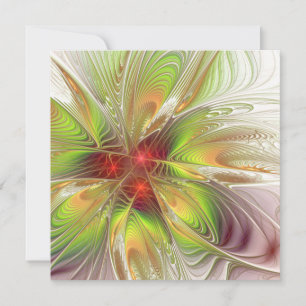 Cartão De Festividades Flores de fantasia fractal suaves e tenra