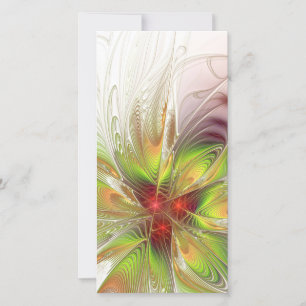 Cartão De Festividades Flores de fantasia fractal suaves e tenra