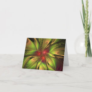 Cartão De Festividades Flores de fantasia fractal suaves e tenra
