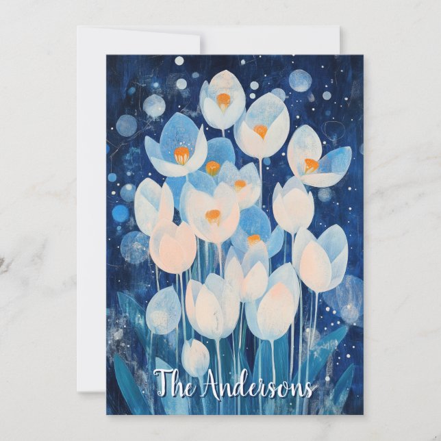 Cartão De Festividades Flores de Inverno (Frente)