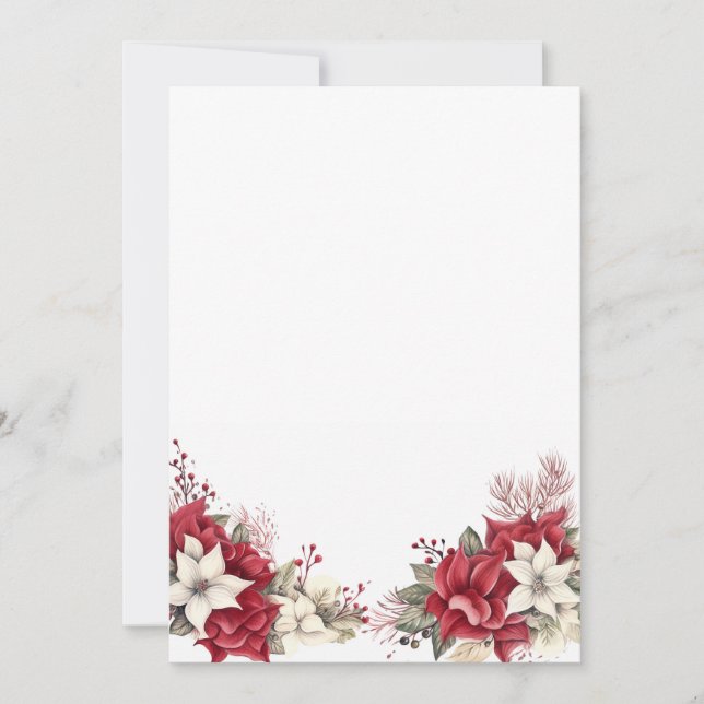 Cartão De Festividades Flores de Natal com espaço vazio (Frente)